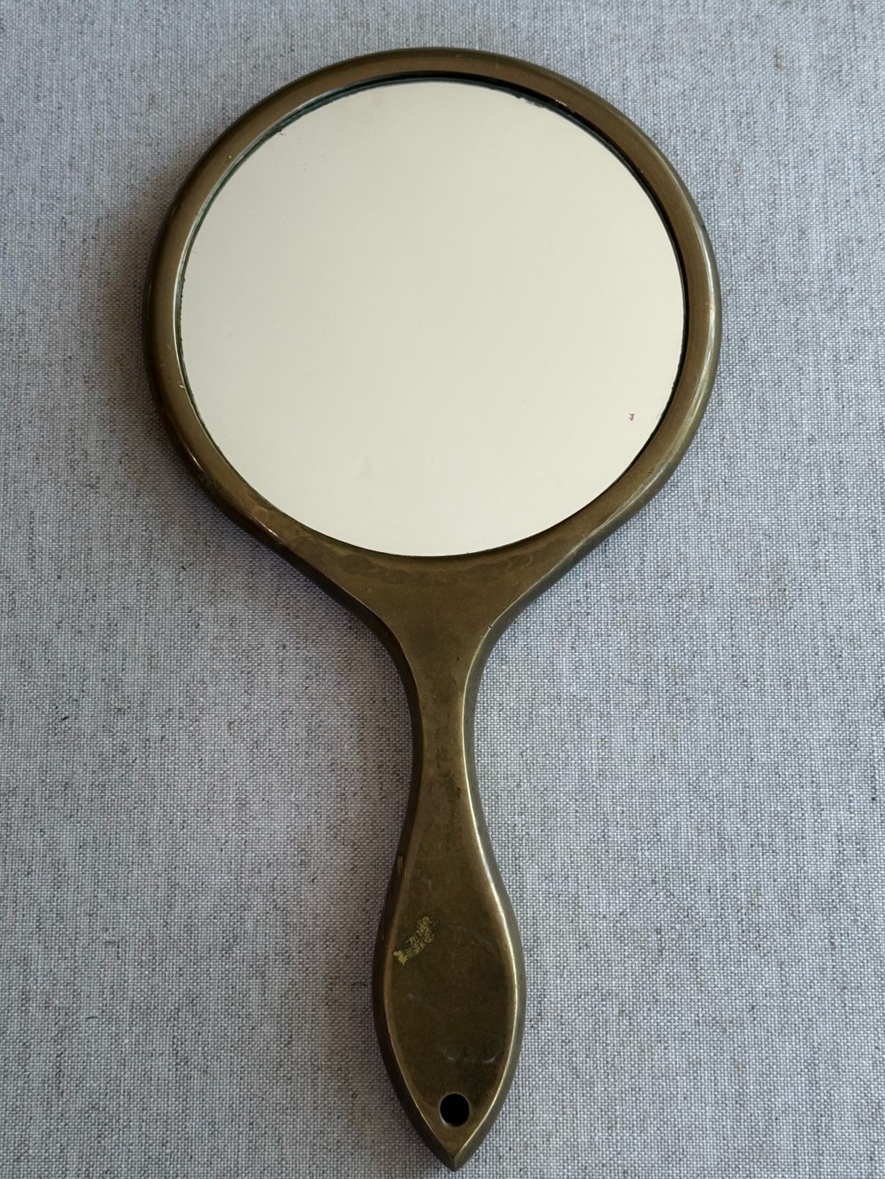 Antique Brass Hand Mirror Vanity Mirror Vintage Patina